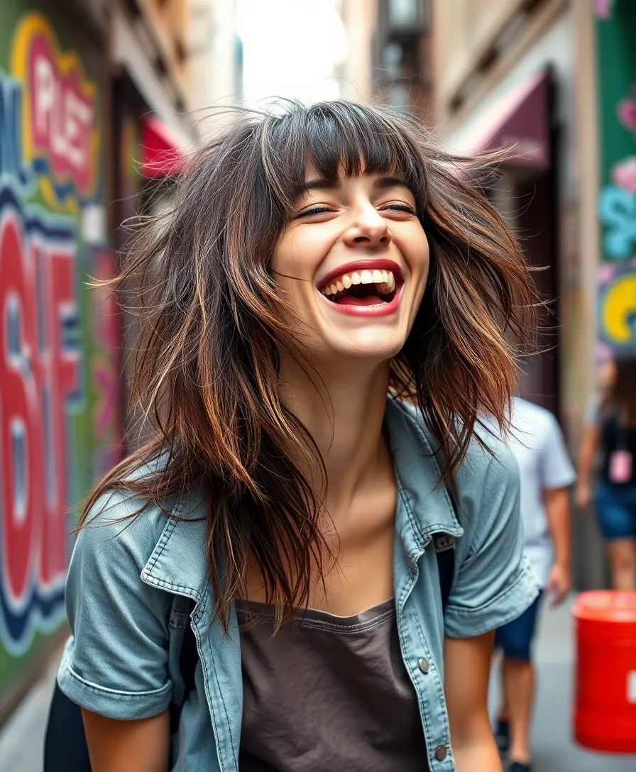 22 Trendy Layered Haircuts with Bangs That Will Be Everywhere! - 5. Messy Layers with Bold Bangs