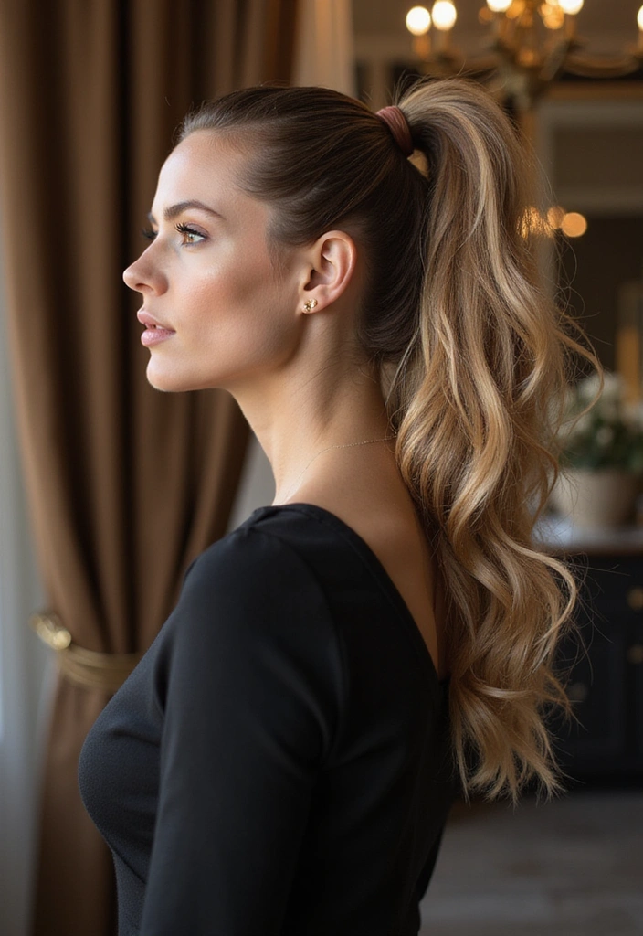 21 Stunning Shoulder Length Hair with Layers That Will Transform Your Look (You Won't Believe #12!) - 18. Layered Ponytail