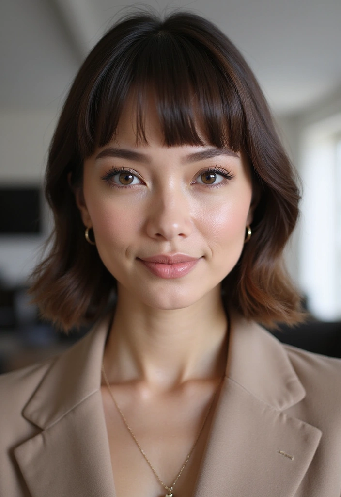 21 Stunning Shoulder Length Hair with Layers That Will Transform Your Look (You Won't Believe #12!) - 2. Chic Blunt Layers