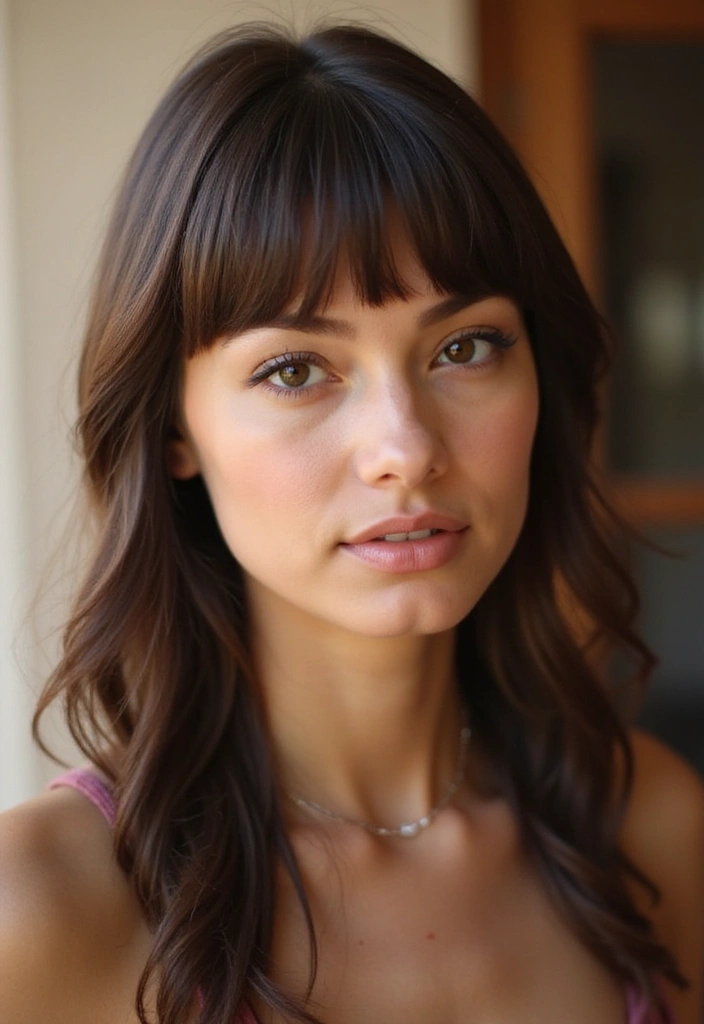 21 Mid Length Haircuts That Will Make You Want to Chop It All Off Right Now! - 9. Soft Blunt Bangs