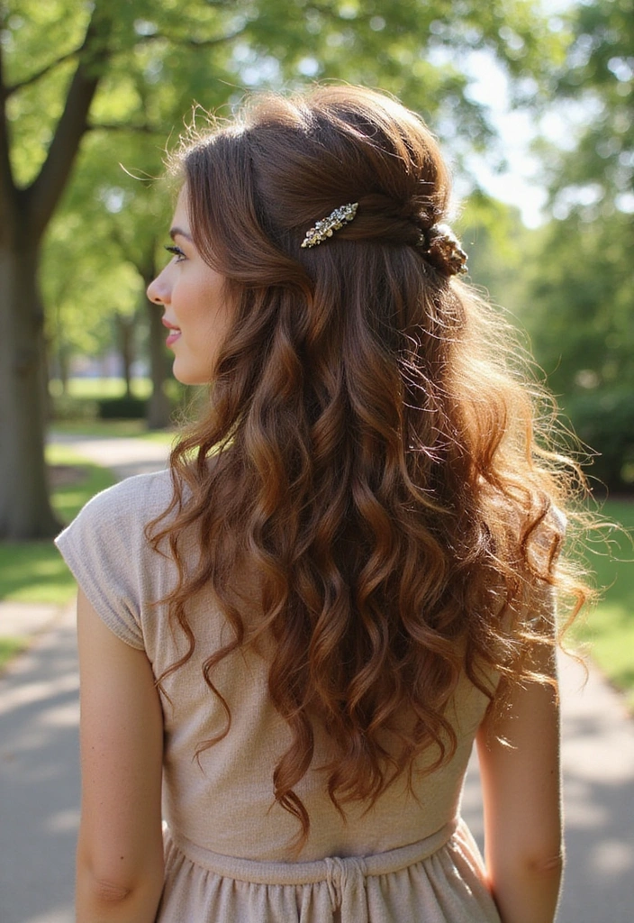 21 Curly Haircuts That Will Change Your Look Forever (You Won't Believe #11!) - 8. Curly Half-Up, Half-Down