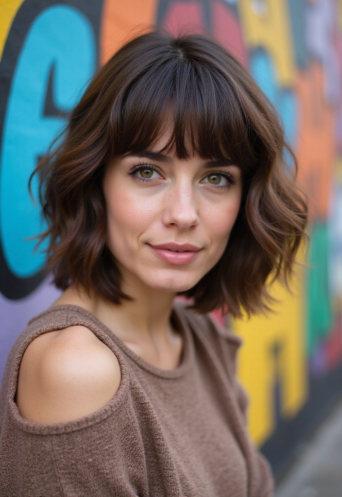 21 Stunning Shoulder Length Hair with Layers That Will Transform Your Look (You Won't Believe #12!) - 10. Layered Fringe