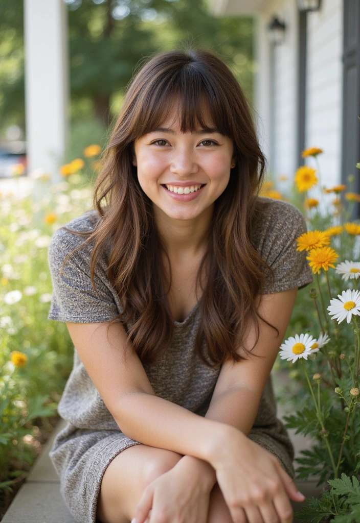 21 Medium Length Hairstyles You Need to Try Right Now (Wait Until You See #12!) - 8. Curtain Bangs with Medium Length