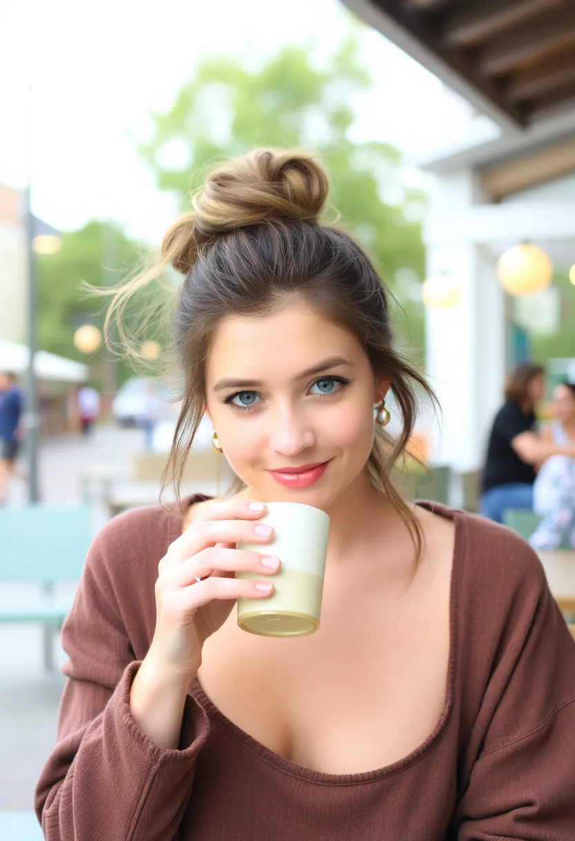 21 Stunning Medium Length Hairstyles That Will Transform Your Look Forever! - 9. Messy Bun