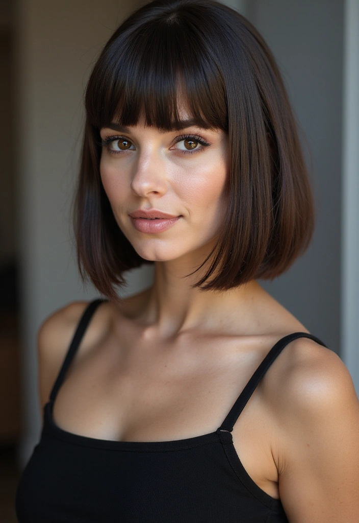 21 Stunning Medium Length Hairstyles That Will Transform Your Look Forever! - 4. Blunt Cut