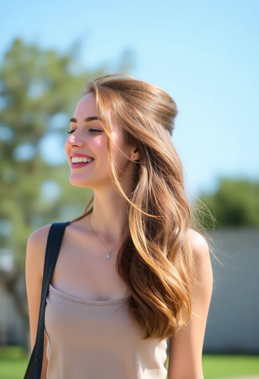 21 Stunning Medium Length Hairstyles That Will Transform Your Look Forever! - 6. Half-Up, Half-Down