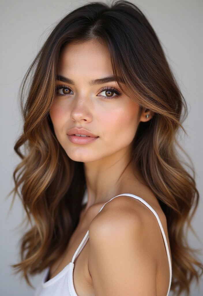 21 Stunning Medium Layered Haircuts You Need to Try ASAP (Wait Until You See #9!) - 20. Soft Layers with a Center Part