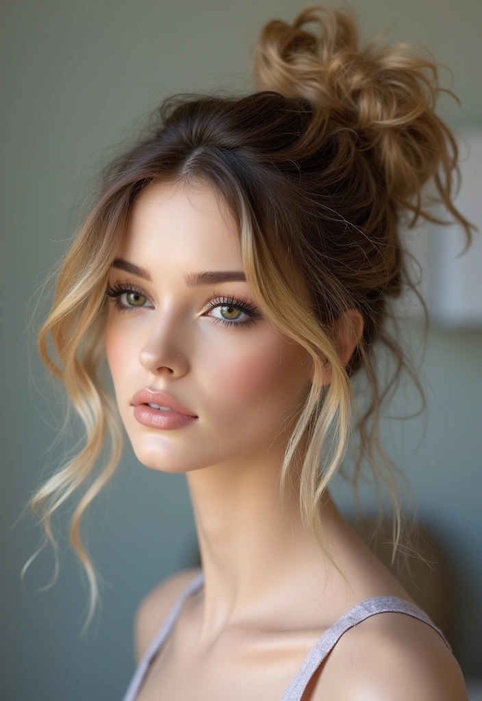 21 Effortlessly Chic Medium Haircuts You Must Try This Year (Wait Until You See #5!) - 17. The Messy Bun