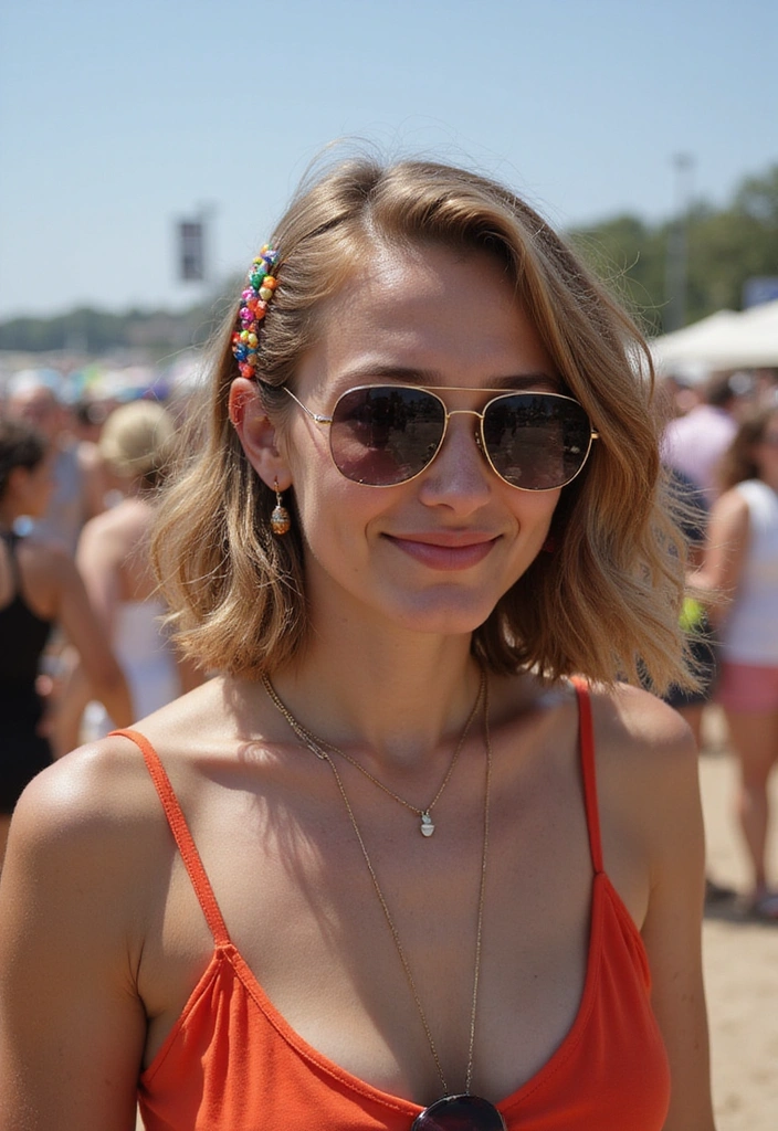 21 Stunning Medium Haircuts for Women That Will Turn Heads! - 21. Hair Accessories Galore